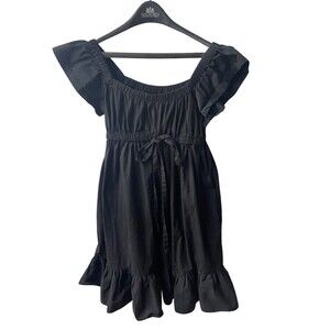 New Directions Tiered Midi Prarie Peasant Dress Womens Dress Size 6 Black